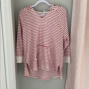 Pink Striped Hoodie